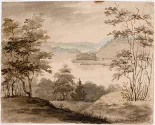 Paisaje con río serpenteante