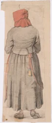 Mujer morava de espaldas