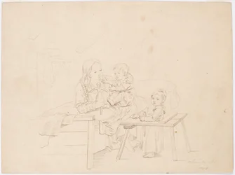 Chica con dos niños