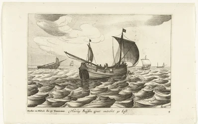 haringbuizen Haring Buyssen groot about 40 Last / Buche ou Flibot de 40 Tonneaux (título sobre el objeto) Hollandse scheepstypen, 1627 (título de la serie) Varios barcos Don ton se sert dans les Unies Provincias / Iconos de varios barcos holandeses cuyo us