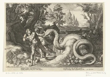 Compañeros de Cadmo devorados por un dragón Metamorfosis de Ovidio (título de la serie)