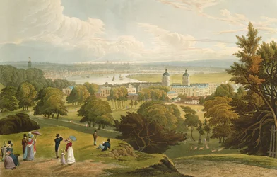 Vista de Londres desde el parque de Greenwich, pub. 1820 por Colnaghi und Co.