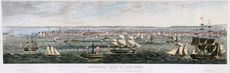 Vista panorámica de Nueva York, desde el East River, pub. 1844