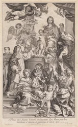 Virgen y niña con santos