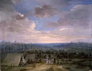 Un campamento de caballería