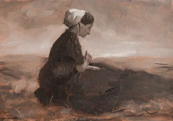 Mending The Nets, 2023 (óleo sobre papel)