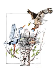 Totem Thief, 2019 (tinta y aguada sobre papel)