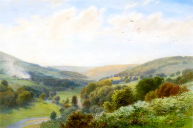 El valle verde (acuarela)