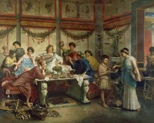 Una fiesta romana Saturnalia, segunda mitad del siglo XIX