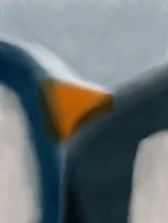 Formas abstractas en azul y naranja
