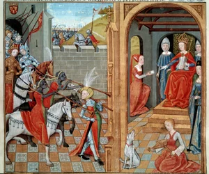 Las Amazonas en la Corte de una Reina probablemente Luisa de Saboya (1467-1531) Miniatura del manuscrito fr. 22971 