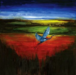El vuelo vibrante de la garza azul