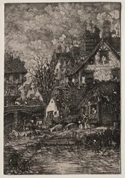 Entrada a un pueblo, 1861