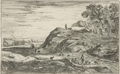 Cara fuera de Haarlem Buyten Haerlem (título sobre el objeto) Paisajes en el norte de los Países Bajos (Roelant Roghman) (título de la serie)