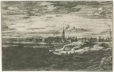 Vista de Zandvoort Santvoort (título sobre objeto) Escenas de aldeas en el norte de los Países Bajos (título de la serie)