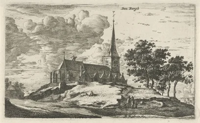 Iglesia en Nederhorst den Berg Den Bergh (título sobre objeto) Escenas de aldeas en el norte de los Países Bajos (título de la serie)