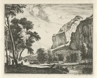 paisaje de río con rocas Paisajes tiroleses (título de la serie)