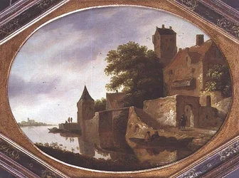 Paisaje con una casa solariega fortificada