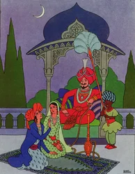 Entonces Scheherazade comenzó su historia, de "Las mil y una noches".