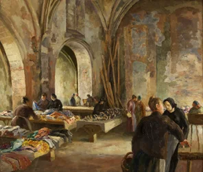 Mercado en una iglesia en desuso en Francia