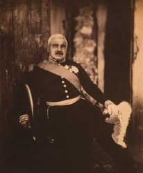 Mariscal francés Aimable-Jean-Jacques Pélissier, retrato sentado con uniforme, guerra de Crimea, Crimea, Ucrania