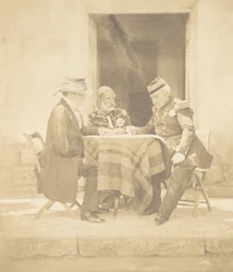 El Consejo de Guerra en la mañana de la toma del Mamelón. Lord Raglan, Omar Pasha, M...
