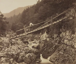 El Puente de los Mineros, en el Llugwy, Gales del Norte, 1857