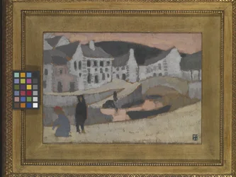 El Canal, Paisaje de Bretaña (óleo sobre tablero de fibra comprimida montado en masonite)