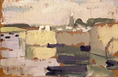 Pueblo al borde del agua, 1910