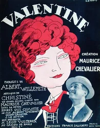 Portada de una partitura de la famosa canción "Valentine".