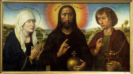 Cristo redentor entre la Virgen y San Juan Evangelista (Tríptico Braque)