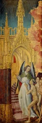 Los buenos siendo llevados al cielo, detalle de El Juicio Final, c. 1451