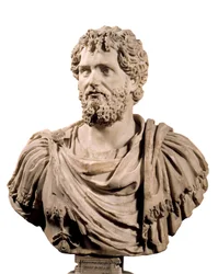 Arte de Roma: Busto del Emperador Romano Septimio Severo (emperador 193 - 211 d.C.)