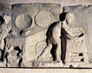 Bajorrelieve que representa la fabricación de pan, romano, siglo II-III d.C.