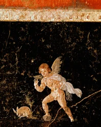 Cupido cazando una liebre (fresco)