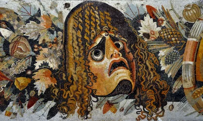 (detalle) de un friso de mosaico
