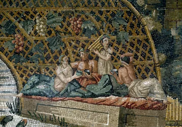 Detalle del mosaico nilótico de Preneste (Palestrina) del santuario de la deidad de la Fortuna Primigenia, 80 a.C.