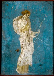 Diana con su arco y flecha - fresco romano