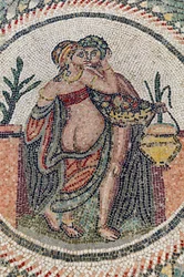 Eros y Psique. Siglos III-IV. Villa romana del Casale, Sicilia (mosaico)