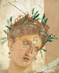 Rostro de una joven, de Herculano, Campania. Civilización romana, 20-10 a.C.