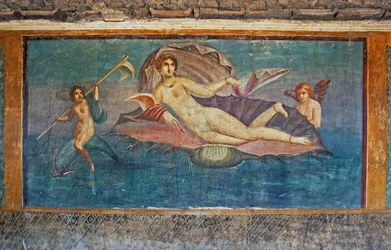 Fresco que representa a Venus, Casa de Venus en la Concha, Pompeya (Lista del Patrimonio Mundial de la Unesco)