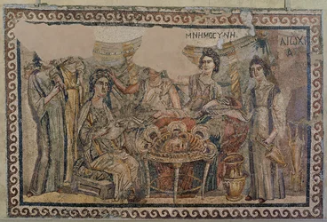 Simpósio funerario, de la necrópolis de Antioquía, finales del siglo IV d.C.
