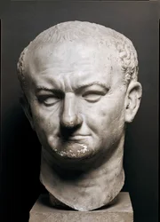 Cabeza del emperador romano Vespasiano (Tito Flavio Vespasiano, 9-79 d. C.). Altura 40 cm. Museo Nazionale Romano, Roma