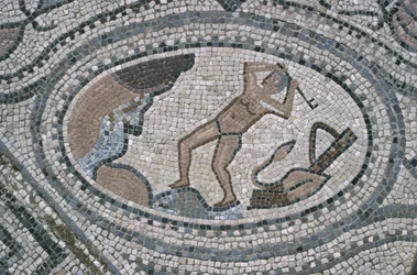 Hércules y los establos de Augías, del suelo de la «Casa de Hércules»
