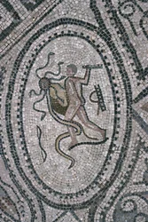 Hércules y la Hidra de Lerna, del suelo de la "Casa de Hércules" (mosaico)