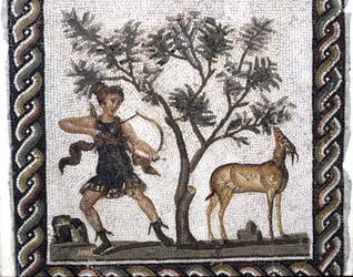 Escena de caza con una gacela