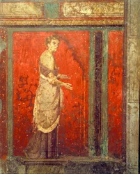 Ritos de iniciación del culto de Dionisio, fresco de la Villa de los Misterios