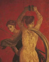 Ritos de iniciación del culto de Dionisio, fresco de la Villa de los Misterios