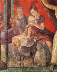 Ritos de iniciación del culto a Dioniso, fresco de la Villa Dei Mysteri