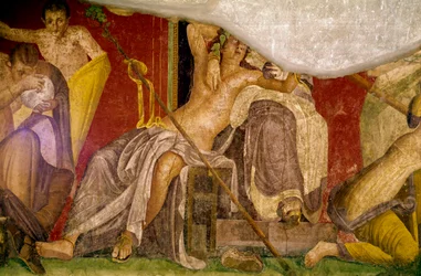 Ritos de iniciación del culto a Dioniso, fresco de la Villa Dei Mysteri